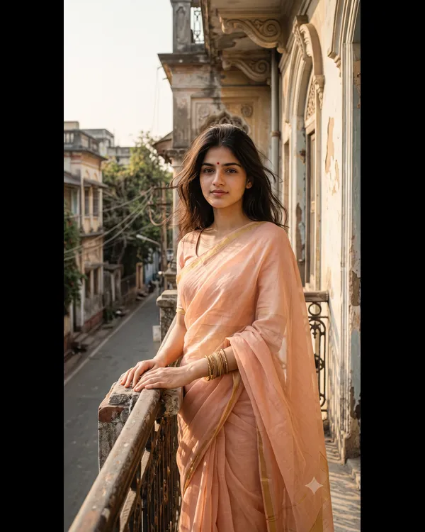 70s Balcony Saree Girl