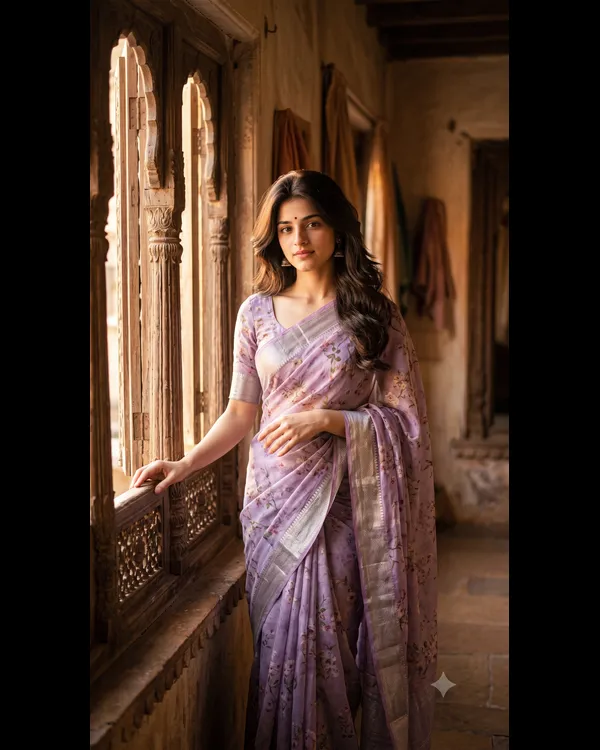 70s Sari Window Heroine Portrait