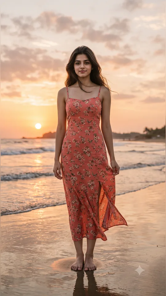Beach Sunset Girl Photo Prompt