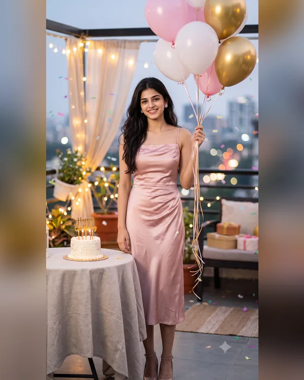 Pastel Balloon Birthday Photo Prompt for Girls