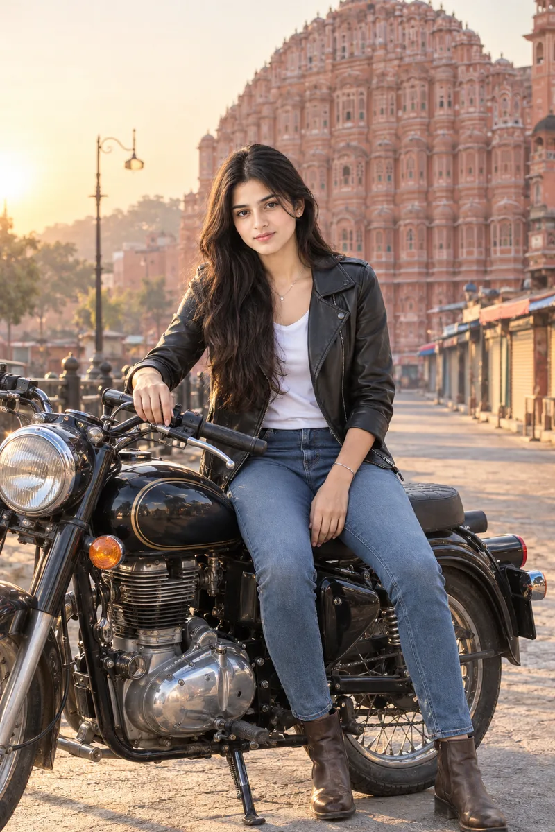 Jaipur Hawa Bullet Girl Photo Prompt
