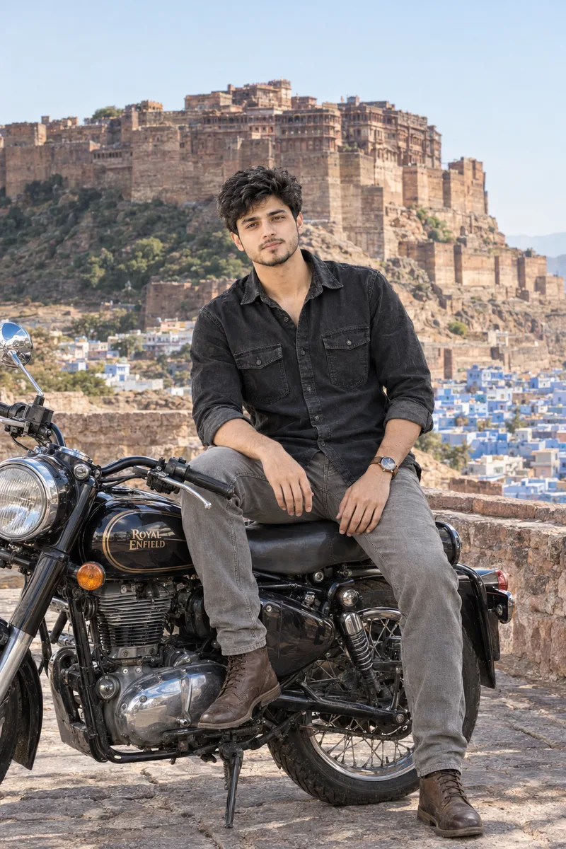Jodhpur Fort Bullet Boy Photo Prompt