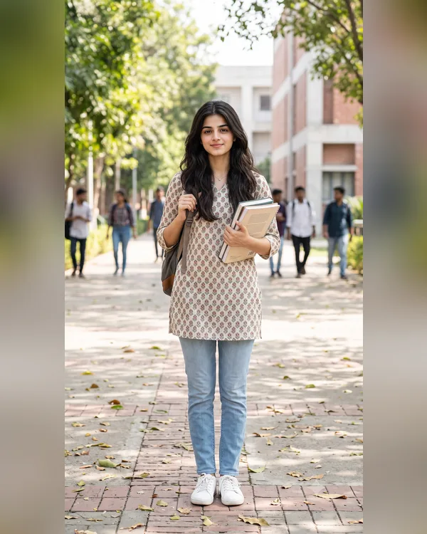 Campus Kurti Girl Photo Prompt