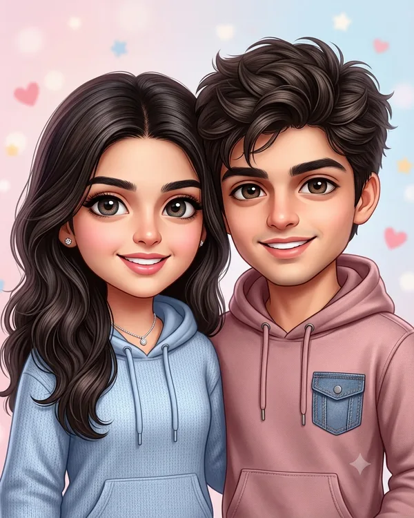 Chibi Couple Cartoon AI Photo Prompt