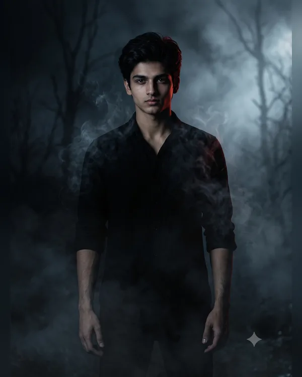 Devil Smoke Horror Edit Boy AI Photo Prompt