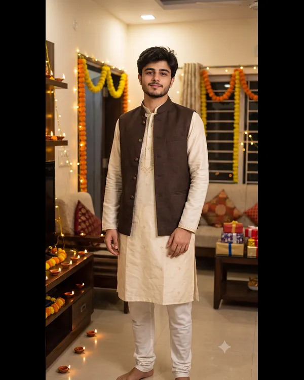 Diwali Kurta Boy Family Outfit AI Photo Prompt