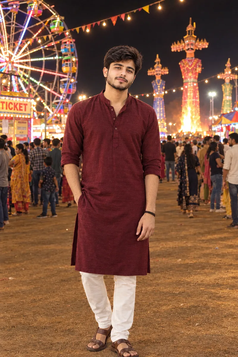 Dussehra Mela Giant Wheel Boy Photo Prompt