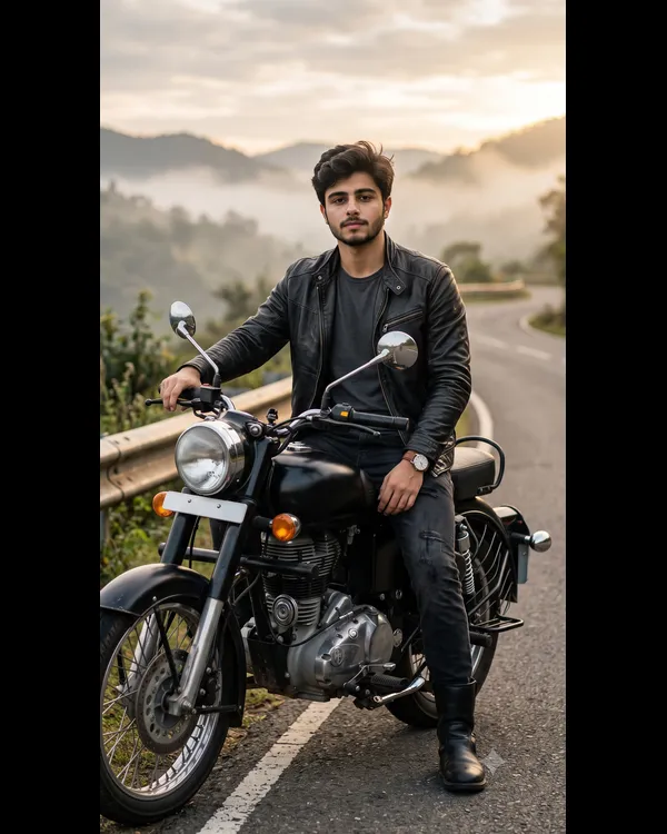 Royal Enfield Classic Rider Photo Prompt