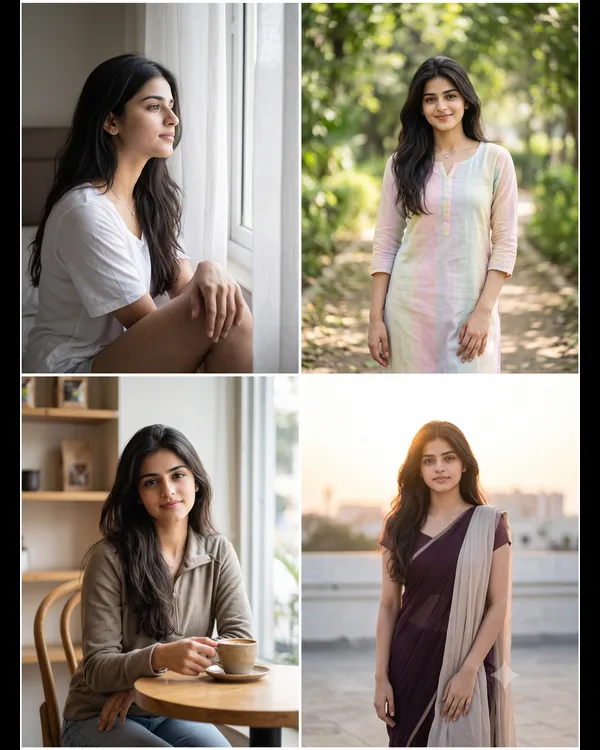 Four Frames Aesthetic Girl Photo Prompt