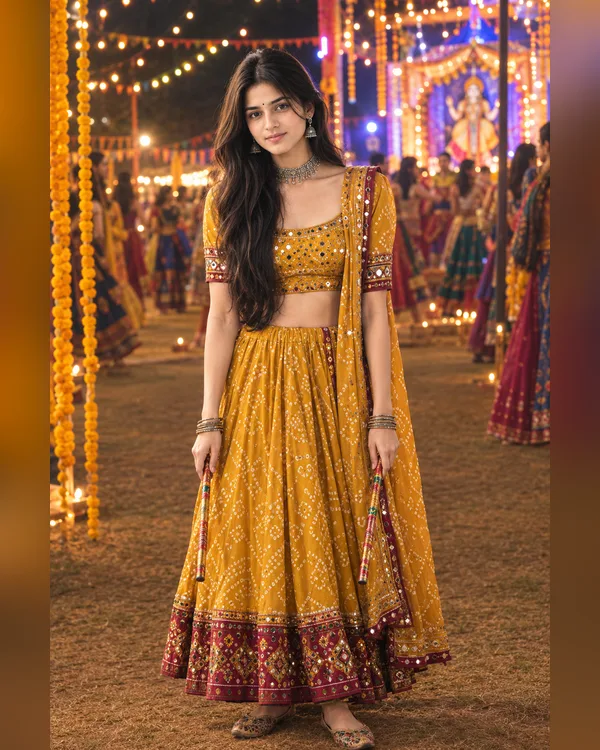 Bandhani Dandiya Night Photo Prompt for Girls