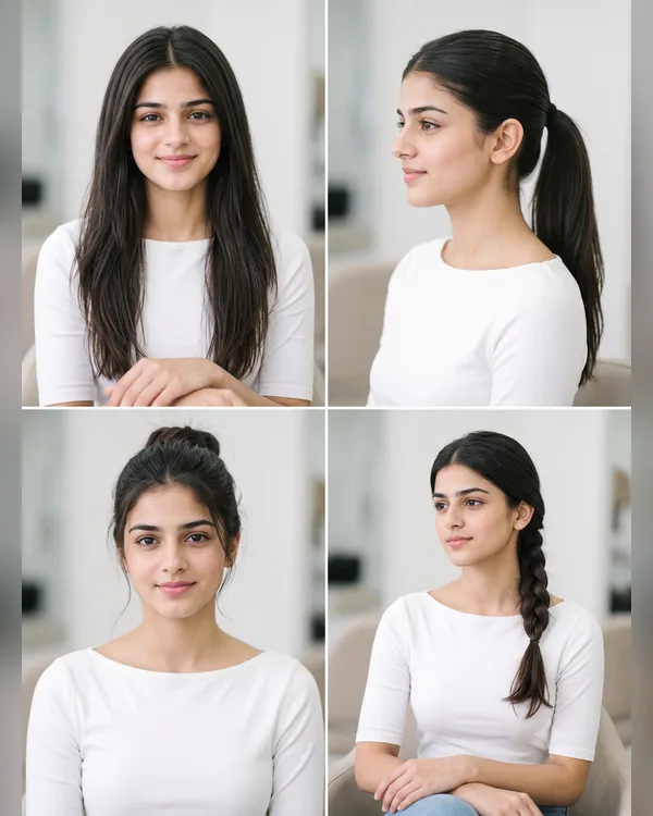 Hairstyle Collage Girl Photo Prompt