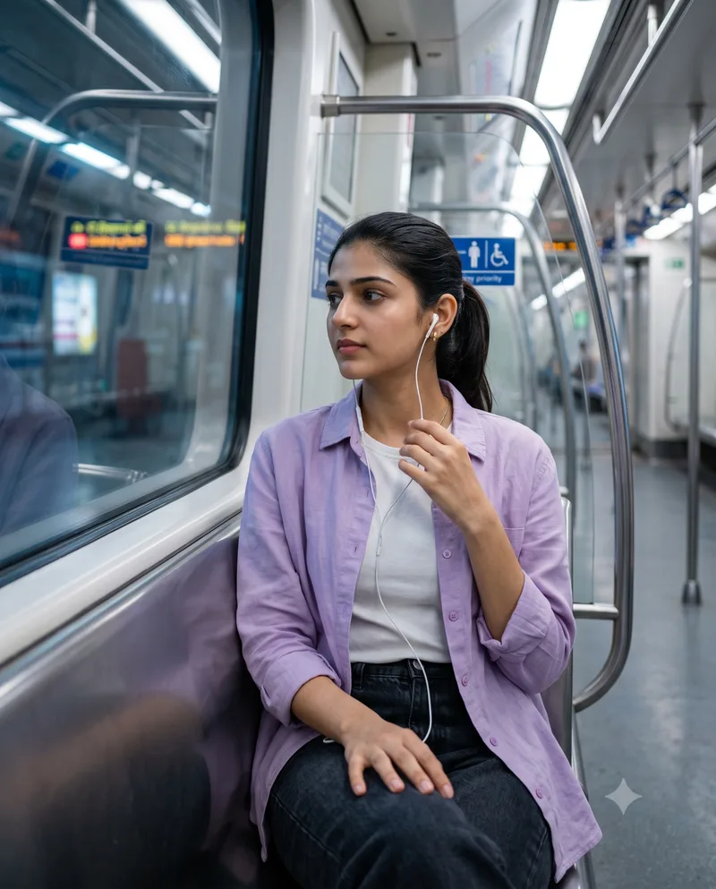 Metro Window Girl Photo Prompt