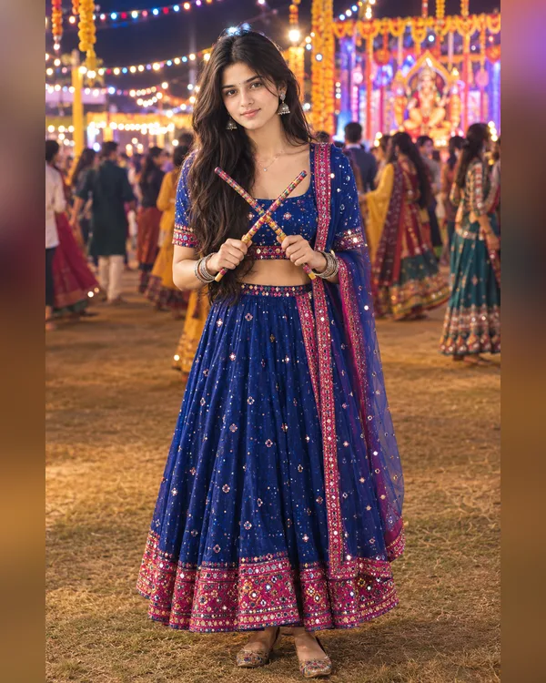 Navratri Garba Night Photo Prompt for Girls