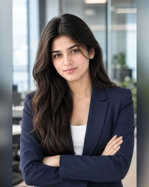 Office Portrait Girl AI Photo Prompt