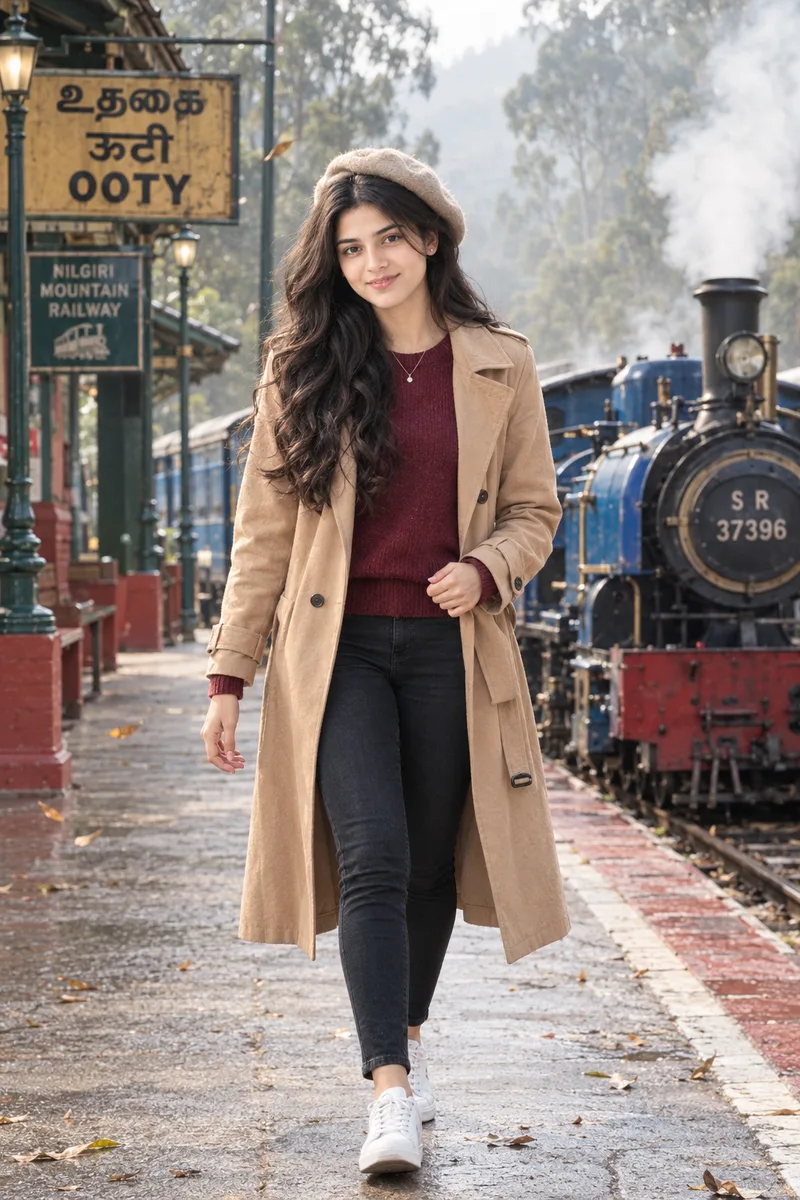 Ooty Station Girl Photo Prompt