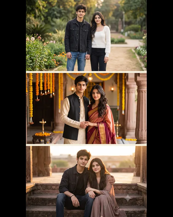 Pre Wedding Collage Couple Photo Prompt