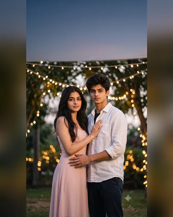 Romantic Song Poster Couple AI Photo Prompt