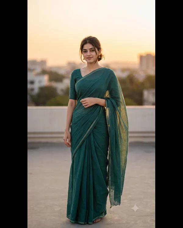 Saree Sunset Girl Photo Prompt