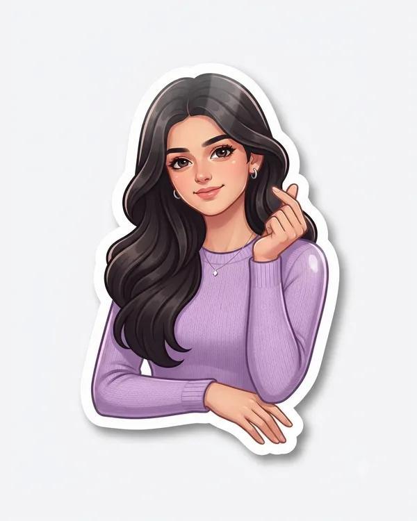 Sticker Pack Girl AI Photo Prompt