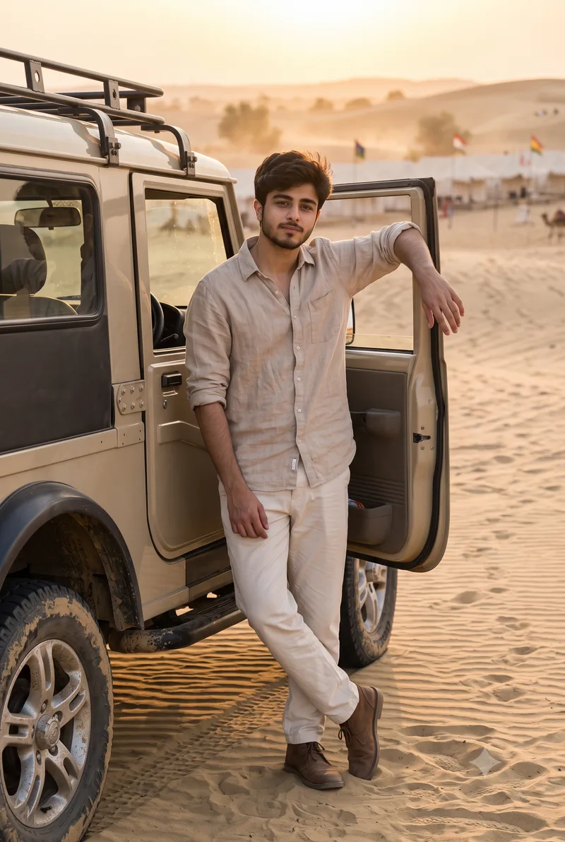 Jaisalmer Dunes Thar Boy Photo Prompt